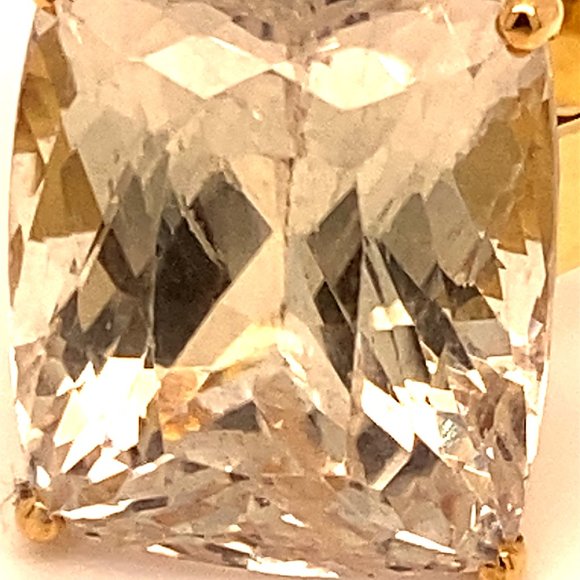 Pink Yellow Kunzite 21.80ct Solid 18K Gold Ring - Picture 6 of 6